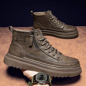 Nouvelles chaussures de travail pour hommes, mi-mollet, élégantes, multi-usages, antidérapantes, durables, chaussures en cuir décontractées - Product Image 3