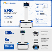 Robot AMR de levage Changjingxin EF80 300KG pour entrepôt, navigation hybride SLAM LiDAR, auto-recharge, alerte vocale, usine OEM
