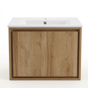 Mueble <span class=keywords><strong>de</strong></span> Baño Moderno, Resistente al <span class=keywords><strong>Agua</strong></span> y Ecológico para Hotel, con Lavabo <span class=keywords><strong>de</strong></span> Cerámica y Espejo, <span class=keywords><strong>de</strong></span> Grado Comercial - Product Image 1