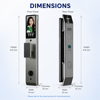 Serrure de porte intelligente Tuya WiFi avec reconnaissance faciale, caméra en alliage d'aluminium, contrôle par application, carte mémoire, pour portes en bois/acier/laiton