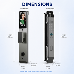 Serrure intelligente à reconnaissance faciale 3D, entièrement automatique, WiFi, application Tuya, mot de passe numérique, stockage sur carte mémoire, alliage d'aluminium pour la maison - Product Image 6