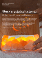 Diffuseur d'arômes électrique en gros, pierre de sel de l'Himalaya, flamme 3D, lumière colorée, humidificateur ultrasonique, cheminée de salon