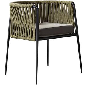 Chaise de jardin moderne et minimaliste en rotin tressé et structure en fer pour balcon ou cour de villa - Product Image 1