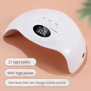 58W नए स्मार्ट uv के नेतृत्व वाले नाखून लैंप, यूएसबी त्वरित सुखाने वाली रिचार्जेबल लाइट थेरेपी नाखून लैंप - Product Image 5