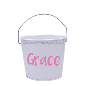 Seau à seau fini blanc et noir pour enfants jouant seau à seau solide en fer métallique étanche - Product Image 4