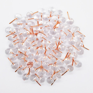 Transparent Rose Gold Ball Thumb Tacks Plastic Push <b>Pins</b> Bulk Pack For Corkboard And Office Use - Product Image 1