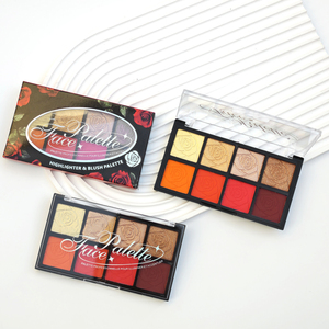 <strong>Wholesale</strong> Romantic Flower 8-Color Blush &amp; Highlighter Palette Long-Lasting Shimmer Face <strong>Makeup</strong> Set Custom Logo for Women - Product Image 4