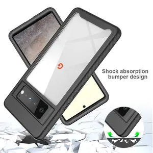 Heavy Duty industry 360 Defense Protect Transparent Case For Google Pixel 8 7 6 Pro 6A 5A 5 4A 4XL 3A XL 2in 1 Shockproof case