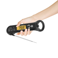 Thermomètre numérique pour viande en métal étanche à lecture instantanée pour barbecue avec ouvre-bouteille pour la cuisine et la grillade
