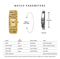 Montre à quartz carrée BELBI pour femme, bracelet en alliage, verre minéral, résistance à l'eau 3 ATM, fermoir bijou, montre tendance