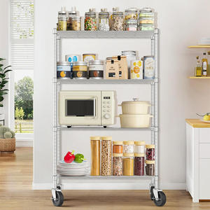 크롬 4 선반 선반 장치 및 선반 라이너 조절 가능한 마텔 와이어 선반 유닛 랙 - Product Image 6