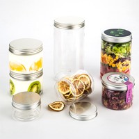 Bouteilles de boisson en plastique PET transparentes de 250 ml, 330 ml, 500 ml, avec bouchon à vis en aluminium, pots alimentaires jetables pour le stockage des collations