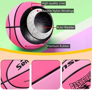 Pallone da <span class=keywords><strong>Basket</strong></span> per Bambini con Rivestimento in Microfibra Resistente per Interni ed Esterni, Misure 3/5/7 (27.5/29.5 Pollici), Regalo per Ragazze/Ragazzi - Product Image 4