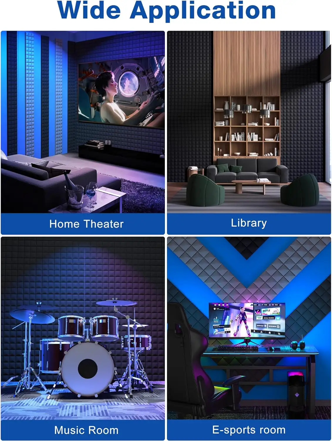 Factory price Acoustic Foam Panel Soundproof Foam Noise Cancelling Foam for Home Studios Offices