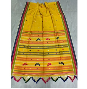 Sari artisanal authentique Naksha Bhujodi, tissé à la main, en coton doux, pour femmes, idéal pour les festivals et les fêtes traditionnelles. - Product Image 2