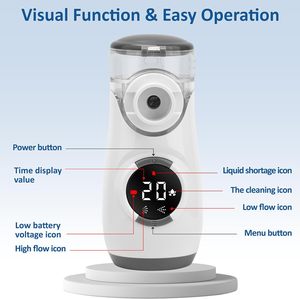 Fitconn nebulizador máy ống hít Kit trẻ em người lớn hen suyễn hộ gia đình xách tay hiển thị kỹ thuật số siêu âm lưới Máy phun sương - Product Image 5