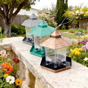 कारखाने प्रत्यक्ष प्लास्टिक पक्षी फीडर ipx7 वाटरप्रूफ फांसी आउटडोर बालकनी और आंगन फ़ीड के लिए - Product Image 4