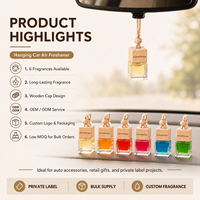 Diffuseur de parfum pour voiture suspendu personnalisé avec capuchon en bois, parfum longue durée, marque privée OEM pour la vente en gros