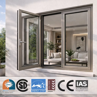 Fenêtre à battant en alliage d'aluminium de qualité supérieure pour cuisine, certifiée Energy Star, maison moderne, économie d'énergie