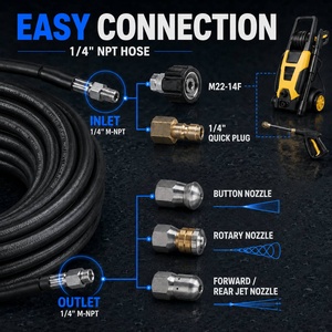 Tubo de alta presión de 5-20m <span class=keywords><strong>para</strong></span> encajar la Serie K, desatascador a través de la cabeza del resorte del tubo de aguas residuales, K2 ~ K7 - Product Image 4