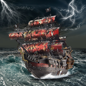Piececool - QUEEN ANNES REVENGE <span class=keywords><strong>II</strong></span> HP362-KR - Rompecabezas Metálico 3D de Alta Precisión, Juguete de Construcción de Barco de Metal para Adultos y Adolescentes - Product Image 2