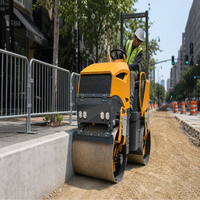 Compacteur vibrant, rouleau compresseur routier, mini-rouleau compresseur de 1T 1,5T pour la construction d'asphalte, moteur certifié CE et EPA