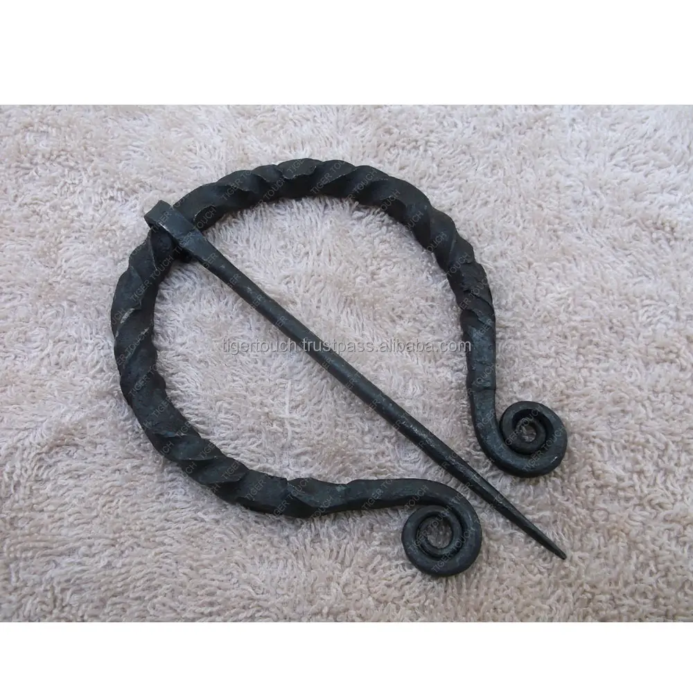 Fibula-broches de forja de mano de hierro, vikingos medievales, trenzados