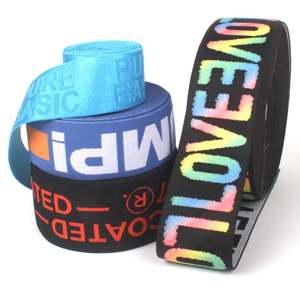 Jacquard Ribbon Customized Pattern Tape Underwear Clothes Band Men Nylon Waist Yoga High Quality Webbing 3D Logo <b>Elastic</b> Band - Product Image 1