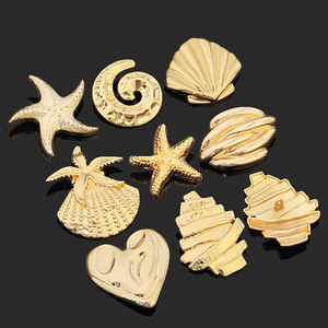 Boutons personnalisés fabriqués en usine, boutons à coudre irréguliers en forme de coquillage, conque, étoile de mer, boutons en métal de forme spéciale pour vêtements. - Product Image 1