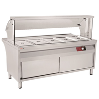 Elektrisches Restaurant Catering Edelstahl Buffet Bain Marie Hot Food Warmer Showcase Dampf tisch mit Glas abdeckung Fabrik