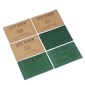 Custom Denim Leather Label Embossed Rectangle Patch for Garment Washable Laser Cut Edge - Product Image 2