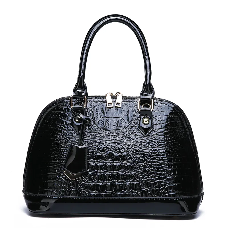 2019 inde dernier modèle produit motif crocodile brillant en cuir verni de luxe dames sacs à bandoulière sacs à main pour les femmes