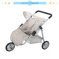 Poupée double personnalisée Dollri Starri Flower Design Poussette jumelle pour poupée jusqu'à 22 ''Poupée jumelée Buggy
