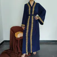 Roupa de manga longa feminina, robe para mulheres árabe islâmica médio, manga comprida, vestido abaia