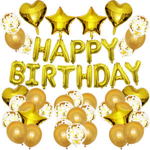 Happy Set Gold Party Supplies Kit <span class=keywords><strong>de</strong></span> <span class=keywords><strong>cuarentena</strong></span> <span class=keywords><strong>de</strong></span> distanciamiento social Rose Incluido Banner Globos Confeti Foil Decoraciones <span class=keywords><strong>de</strong></span> cumpleaños - Product Image 1