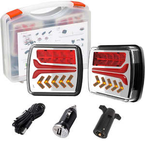 Nouveau kit de feux de remorque sans fil magnétique Bonsen, rechargeable, LED ambre, 7 voies, émetteur 4 voies pour montage universel - Product Image 1