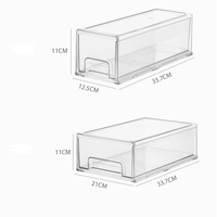 Tiroir de réfrigérateur en plastique Transparent, organiseur de boîte de rangement empilables pour réfrigérateur, bacs