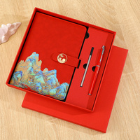 Coffret Cadeau d'Affaires A5 Style Chinois – Carnet Journal Épais avec Couverture en PU, 100 Feuilles, Reliure Sans Fil – Idéal pour le Bureau