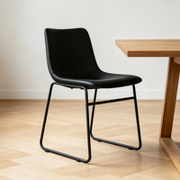 Chaise de salle à manger moderne à structure métallique, revêtement en cuir PU résistant à l'eau – Confortable pour la maison, le bureau, l'appartement – Fabricant