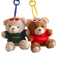 Mini-ours en peluche personnalisé avec logo imprimé, pendentif mignon, breloque animale en peluche, accessoire de sac à main pour sac à dos de voyage