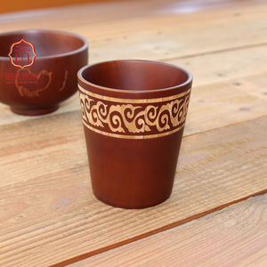 Tasse en bois au design traditionnel chinois, résistante à la chaleur, pour café, idéale pour offrir - Product Image 3