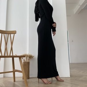 9099 # Modal Jersey di cotone di alta qualità da ultimo design Abaya abito interno musulmano da donna con <span class=keywords><strong>Hijab</strong></span> turco per abbigliamento islamico Abaya - Product Image 2