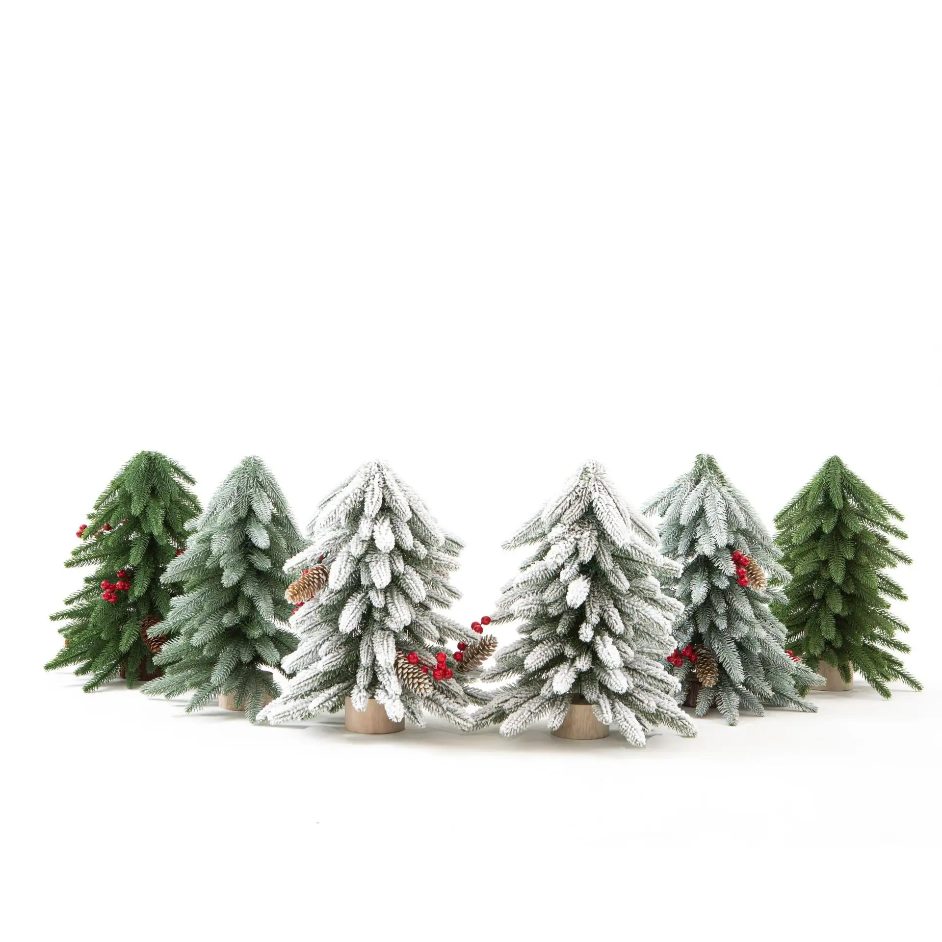 Display pieghevole floccato divertente 9Ft Vintage Werchristmas piccolo albero di natale in fibra ottica con Logo