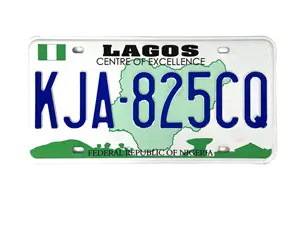 Nigeria Car Registration Plates Reflective film printing with custom requirement Aluminum Car Number plate with security design