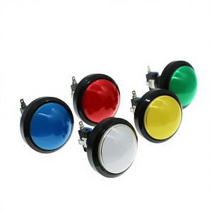 Plastic <strong>Arcade</strong> LED <strong>Push</strong> <strong>Buttons</strong> 12V 60mm Dome 2.36 Inch for for Game Centers - Product Image 1