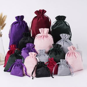 Sac de rangement en velours épais avec cordon de serrage pour cosmétiques, sous-vêtements, chaussures et chaussettes – Portable et personnalisable - Product Image 1