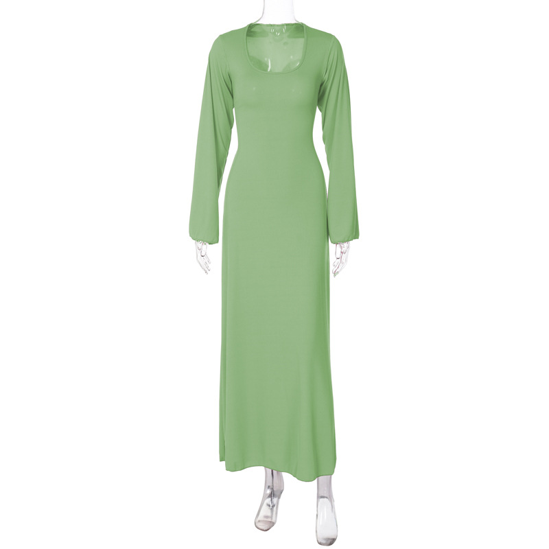 simple long dresses casual Besolor Maxi Dress for Women V Neck Solid Color Long Sleeve Dress Casual Loose Fit Flowy Fall Long Dresses Ladies Clothes, Women's, Size: 2XL, Gray