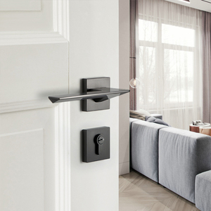 YONFIA A8046R03 Tay Nắm Cửa Nhôm Giá Rẻ Bằng Niken Chải Màu Đen Bán Chạy Có Khóa Cho Cửa Gỗ - Product Image 5