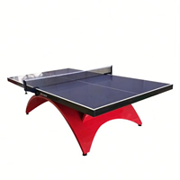 Table de ping-pong pliable en MDF de 25 mm d'épaisseur avec pieds arqués pour les compétitions de tennis de table professionnelles en intérieur et en extérieur, divertissement