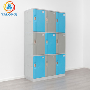 Casier commercial moderne à 3 niveaux et 9 portes en plastique ABS, coloré, étanche, modulaire, pour salle de sport et école - Meilleures ventes - Product Image 2